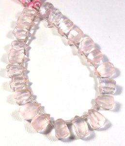 Perles de pierre précieuse en quartz rose naturel, brin de 8 pouces, forme de larme, facettées, 10,5-13 mm, perles en vrac pour bijoux - Product Image 1