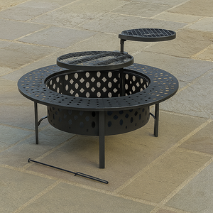 Table de foyer moderne en acier avec couvercle de grill et four à pizza de tisonnier barbecue grill cuisine extérieure patio meubles de jardin vente en gros - Product Image 3