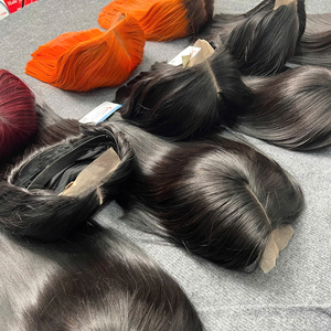 Perruques Bob de qualité supérieure, extensions de cheveux humains, textures lisses, raie au milieu, dentelle transparente, prêtes à être expédiées, perruque vietnamienne - Product Image 1