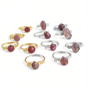 Fashionable Gold and Silver Plated <b>Rings</b> with Natural Stone Resale Appeal Fashionable Accessories - Product Image 3
