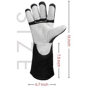 ถุงมือนิรภัยสำหรับงานเชื่อมสีขาวและสีดำ - Product Image 2