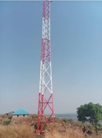 50m baja galvanis celup panas terisi sendiri antena Radio CB GPS segitiga kisi tiang menara berkaki 3