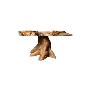 Ensemble de table en racine de teck de luxe avec fauteuils sculptés, design moderne pour salon, mobilier de patio, alliant art naturel - Product Image 3