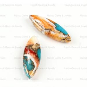 เปลือกหอยมุกธรรมชาติเรียบเนียน ประดับด้วยควอตซ์สีทองแดง ขนาด 10x35 มม. รูปทรงบริโอเล็ต ทรงมาร์คีส์ สำหรับทำเครื่องประดับ - Product Image 1