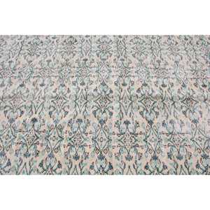 Alfombra Turca de 5.7x8.8 pies, Alfombra Grande Vintage, Alfombra de Lana con Diseño Floral Azul y Blanco - Product Image 4