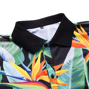 Chemises pour hommes en coton 100% respirant, à manches courtes, de style décontracté, grande taille, avec design personnalisé sublimé et imprimé, pour le golf d'été - Product Image 2