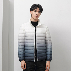 Automne hiver Ultra-léger dégradé veste pour hommes 90% canard toile col montant vêtements d'extérieur sport manteau de haute qualité - Product Image 5