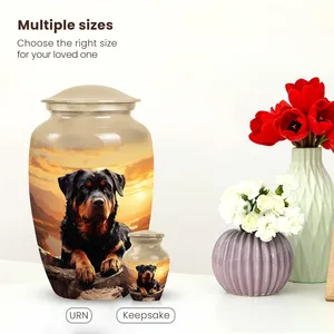 Urna de Cremación para Cenizas de Mascotas Rottweiler, Urna Conmemorativa para Perros Sunset Mountain - Product Image 3