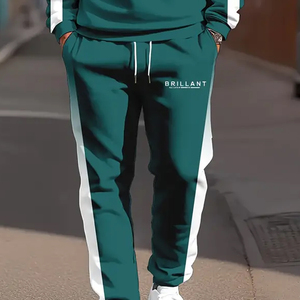 ชุดวอร์มผู้ชายไซส์ใหญ่สำหรับเล่นกีฬาฤดูหนาวและสวมใส่ลำลอง คอกลม ผ้าถักโพลีเอสเตอร์ระบายอากาศได้ดี ยืดหยุ่นเล็กน้อย ทรงปกติ สีพื้น - Product Image 6