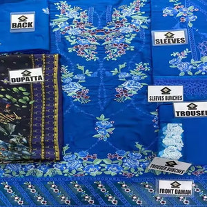 Robes indiennes pakistanaises de qualité supérieure 2024 nouveaux modèles dames Shalwar Kameez pelouse en gros ODM - Product Image 3