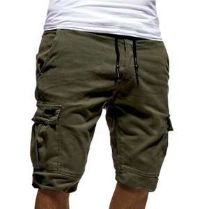 2025 <b>Men's</b> <b>Elasticated</b> <b>Waistband</b> Fleece <b>Shorts</b> High Quality Cotton Breathable Workout Cargo with Solid Pattern OEM Service - Product Image 1