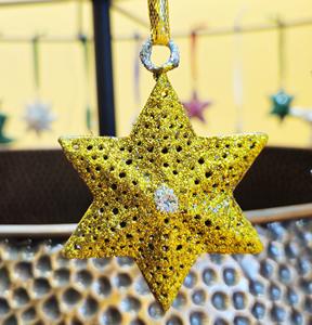 <b>Silver</b> Glitter Star Hanging <b>Ornament</b> for Christmas Tree Decoration Holiday Home Party Festive Gift Decor Piece - Product Image 4
