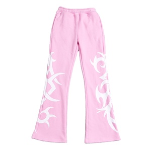 Femmes 100% coton décontracté sport Joggers nouveau Design automne-porter polaire pantalon plat avant course Joggers en gros - Product Image 4