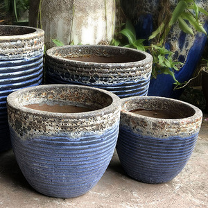 Jardinières en poterie décoratives de style atlantique rustique personnalisable Viet Nam Pot de fleur en argile céramique Vase - Product Image 4