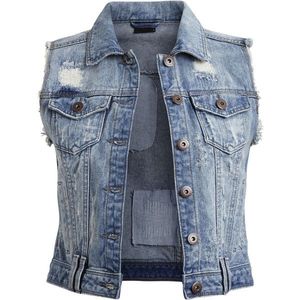 เสื้อกั๊กผ้ายีนส์สำหรับผู้ชายทันสมัยเสื้อกั๊กยีนส์วินเทจสไตล์ลำลองของตู้เสื้อผ้าที่จำเป็นสำหรับสไตล์เย็นโดยไม่ต้องออกแรง - Product Image 6