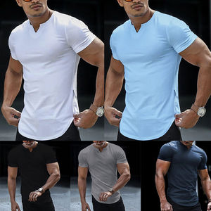 เสื้อยืดกีฬาเสื้อเจอร์ซีย์ถักทนทานและป้องกันการหดตัวพร้อมผ้าคอกลม 220 กรัมสไตล์ตัดน้ําหนัก - Product Image 1