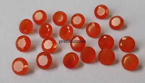คาร์เนเลียนสีส้มธรรมชาติตัดกลม3mm ถึง6mm เหลี่ยมเพชรพลอยสีส้มหลวม AAA - Product Image 3