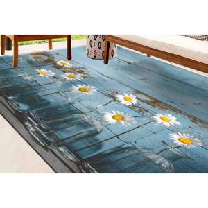 Tapis en chenille motif marguerite : Tapis d'entrée floral avec motifs de bouteilles de verre, tapis à poils doux - Product Image 5