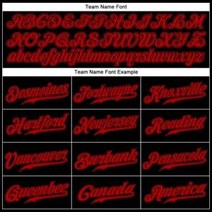 Camiseta de béisbol negra y roja personalizada auténtica, ropa deportiva transpirable de talla grande, conjunto con técnicas impresas - Product Image 6