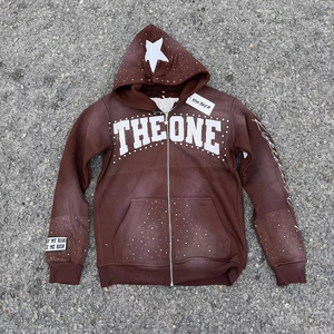 Sudaderas Extra Grandes de Corte Cuadrado para Hombre, Personalizadas por Fabricantes OEM, de 420 g/m², con Estampado Puff y Gráfico - Product Image 1