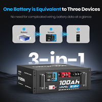 Batterie de stockage d'énergie LiFePO4 51,2 V 100 Ah, 5,12 kWh, montée sur rack, batterie lithium pour système de stockage d'énergie domestique