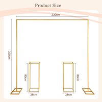 Haute qualité 7.2x7.2 FT carré arc de mariage toile de fond support 6.150kg métal ballon arc cadre élégant fleur support pour mariage