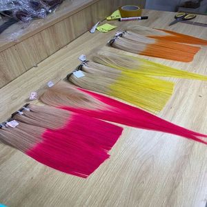 บ๊อบสั้นสีเขียวเข้มที่มีคุณภาพสูงกระดูกตรงผมส่วนขยายของเครื่องสำหรับผู้หญิงสีดำสุดหนา Whosale ผม - Product Image 2