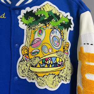 Veste universitaire hommes manches en cuir mode moderne tenue décontracté Streetwear en vrac en gros usine directe Oem Odm bas quantité minimale de commande livraison rapide - Product Image 4