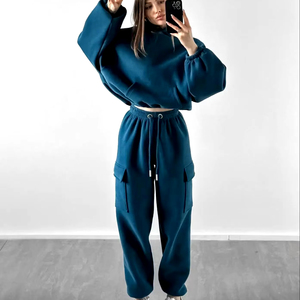 Ensemble de vêtements pour femmes deux pièces sweatshirts et pantalons à capuche personnalisés ensembles de pantalons pour femmes survêtement - Product Image 1