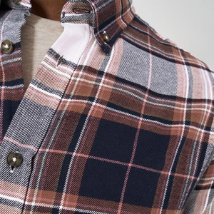 Camisa de franela de algodón a cuadros para hombre, superventas, manga larga abotonada, tallas altas, franela transpirable, diseño de estampado - Product Image 4