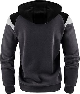 Sudadera con capucha de entrenamiento para hombre Premium personalizada 100% poliéster de doble capa de ajuste holgado de gran tamaño con mangas apiladas y patrón impreso - Product Image 3