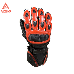 Gants de course moto Aifran Pro-Shield : Protection renforcée en cuir avec protection des jointures pour la conduite sur route et sur circuit - Product Image 2