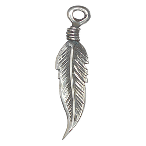 28mm <b>Feather</b> Charm Sterling <b>Silver</b> Charms For <b>Bracelets</b> Necklaces Wholesale Sterling <b>Silver</b> Supplies - Product Image 1