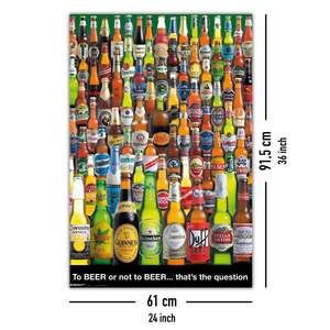 Póster moderno 'To Beer or Not to Beer' en material de lona con marco negro para decoración de pared - Product Image 3