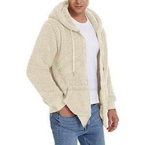 Best Design Men's <b>Sherpa</b> <b>Fleece</b> Hoodies New Fashionable Solid Pattern Winter Wear OEM Wholesale Service Plain Dyed Techniques - Product Image 6