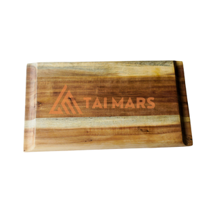 Plateau de service rectangulaire en bois d'acacia, plateau de cuisine en bambou massif écologique, gravure pour mariage, dessert, assiettes à collation, mariage - Product Image 6