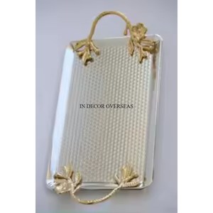 ถาดเสิร์ฟผลไม้ & ขนมหวานโลหะขัดเงาสีเงินดีไซน์เฉพาะลายดอกไม้ - Product Image 6