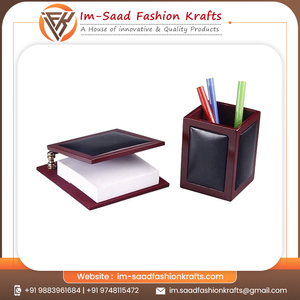Custom Black Maroon Elegant Color and Design Luxury Leather Made Pen and Memo <b>Pad</b> Organizer From West Bengal for Bulk Buyers - Product Image 5