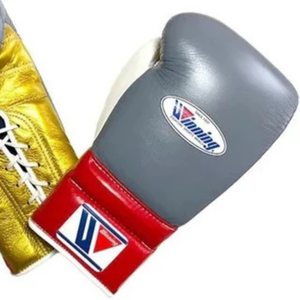 Gants de boxe à lacets Winning Gris Or Rouge Argent Blanc Gants de boxe de compétition Entraînement professionnel Sparring 8oz 10oz 12oz - Product Image 2