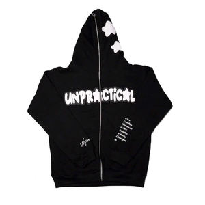 OEM Design <b>Full</b> <b>Zip</b> <b>up</b> <b>Hoodie</b> for Men French Terry Blank Hoodies & Sweatshirts Puff Print Casual Acid Wash Custom <b>Hoodie</b> - Product Image 4