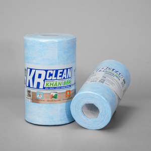 Krclean แผ่น200สีฟ้าขนาด20x20ซม. 1ชั้นผ้าเช็ดทำความสะอาดห้องครัวแบบม้วนกระดาษดูดซับสำหรับทำความสะอาดพื้นผิวห้องครัวสำหรับผ้าเช็ดปากมื้อค่ำ - Product Image 2