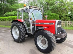 Tracteur agricole Massey Ferguson 390 d'occasion, 80 CV, 4 roues motrices, transmission par engrenages, avec moteur, boîte de vitesses et pompe - Product Image 2