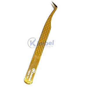 Pince à épiler d'extension de cils en acier inoxydable finition argentée de marque privée pointe pointue usage professionnel précision Durable 120mm - Product Image 5