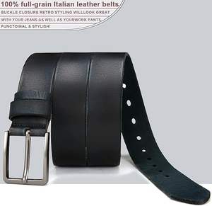 Proveedor de cinturones de cuero de caballo Cuero genuino de grano completo para hombres Cinturón de cuero con logotipo personalizado de una sola pieza al por mayor - Product Image 3