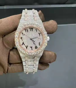 Reloj de Pulsera Ejecutivo para Hombre de Alta Precisión, Diseño Mecánico Inspirado en el Cuarzo, Aleación de Acero Inoxidable, Diamante Moissanita de 5 mm - Product Image 1