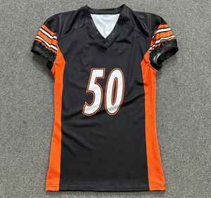 Uniforme de football américain personnalisé de haute qualité unisexe à manches courtes avec fonction respirante grande taille et logo personnalisé - Product Image 4