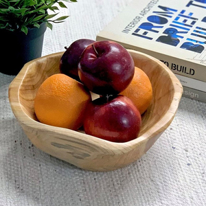 Bol à fruits de taille personnalisée fini en bois naturel le plus vendu Décoration de table But de cuisine à domicile à prix acceptable Bol à fruits - Product Image 2