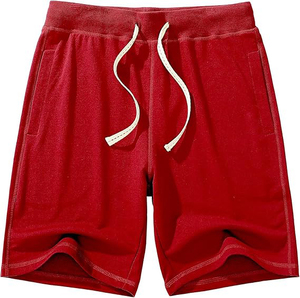 Pantalones cortos de algodón suave para hombre, informales, con cintura elástica, ajuste relajado, para gimnasio, calle, ropa de verano - Product Image 2