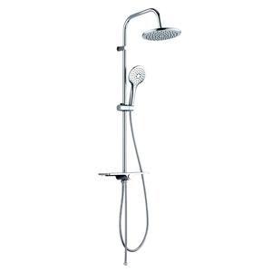 Colonna doccia dotata cromata 008 in ottone con 2 funzioni di testa doccia rotonda Set da bagno di 1 pezzo - Product Image 1