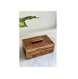 Boîte de rangement en bois personnalisée de vente chaude rectangulaire sculptée pour le stockage et la décoration idée cadeau parfaite de l'Inde - Product Image 4